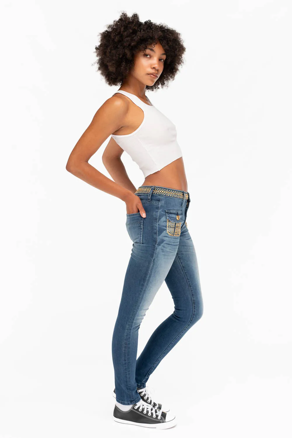 LADY G.I. IN ANTIQUE BLUE FULLY LOADED W/ CRYSTALS sold by Robin's Jean product image thumbnail 4