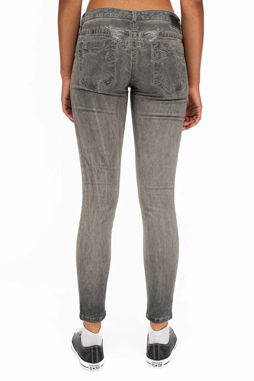 MARILYN SKINNY IN OIL CHARCOAL WITH TONAL WINGS sold by Robin's Jean product image thumbnail 3