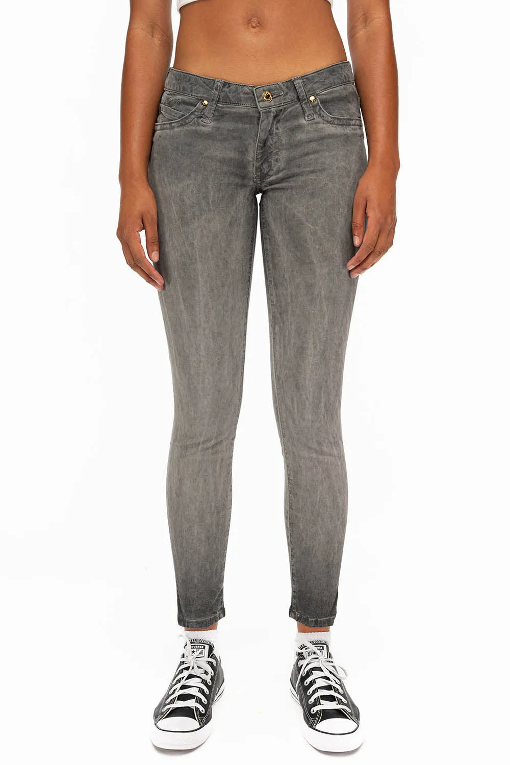 MARILYN SKINNY IN OIL CHARCOAL WITH TONAL WINGS sold by Robin's Jean