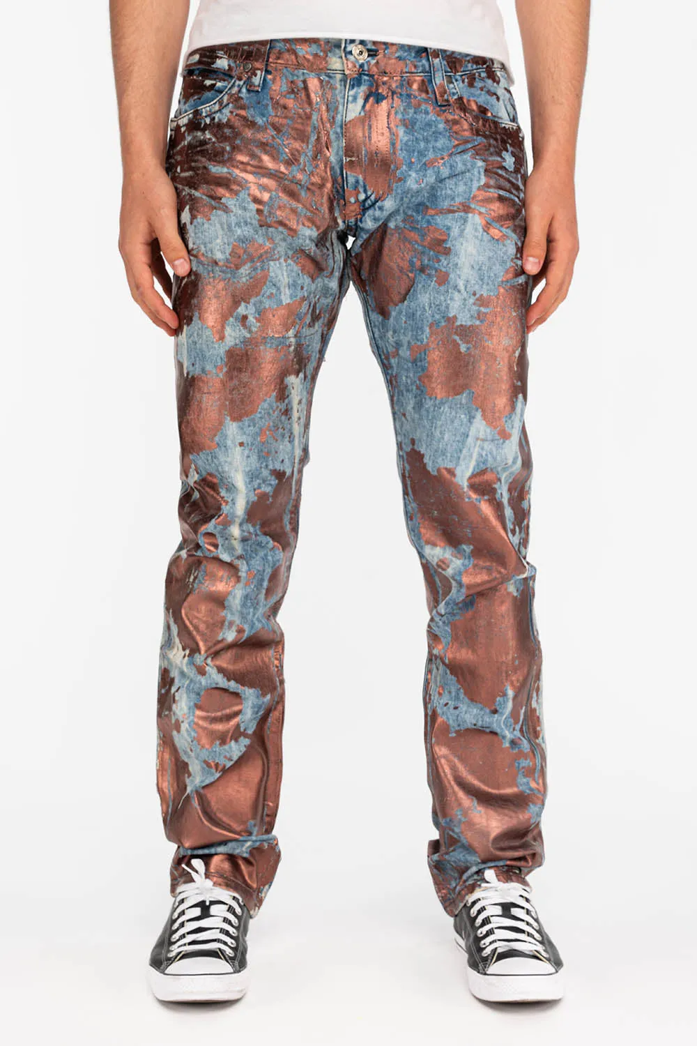 MENS LONG FLAP SLIM JEANS IN GOOD TIME COPPER WITH CRYSTALS sold by Robin's Jean product image thumbnail 4