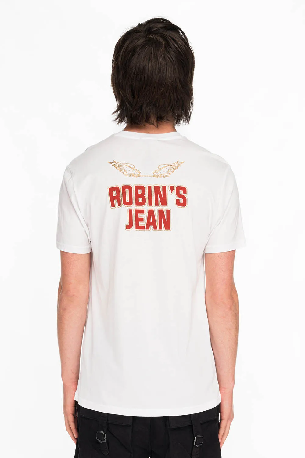 ROBINS SNAKE SKULL GOLD GLITTER TEE IN WHITE sold by Robin's Jean product image thumbnail 2