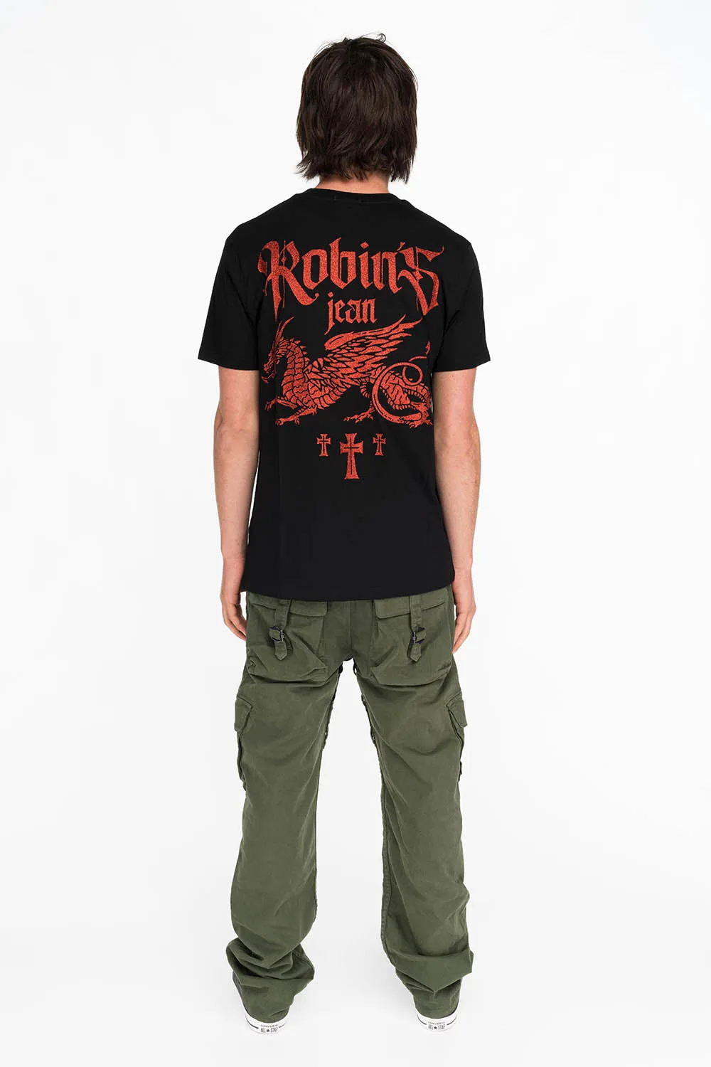 DRAGON TEE IN BLACK AND RED GLITTER sold by Robin's Jean product image thumbnail 3