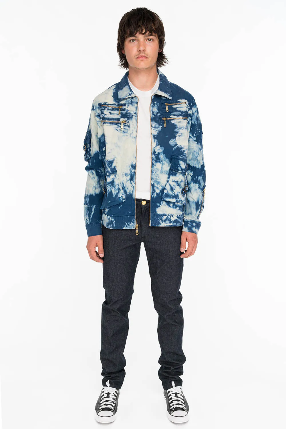 MENS RAW DENIM SLIM FIT KILLER FLAP JEANS WITH GOLD WINGS AND CRYSTALS sold by Robin's Jean product image thumbnail 4