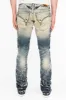 CROSSED OUT LONG FLAP MENS JEANS IN 4D DARK BROKEN WITH CRYSTALS sold by Robin's Jean