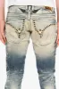 CROSSED OUT LONG FLAP MENS JEANS IN 4D DARK BROKEN WITH CRYSTALS sold by Robin's Jean