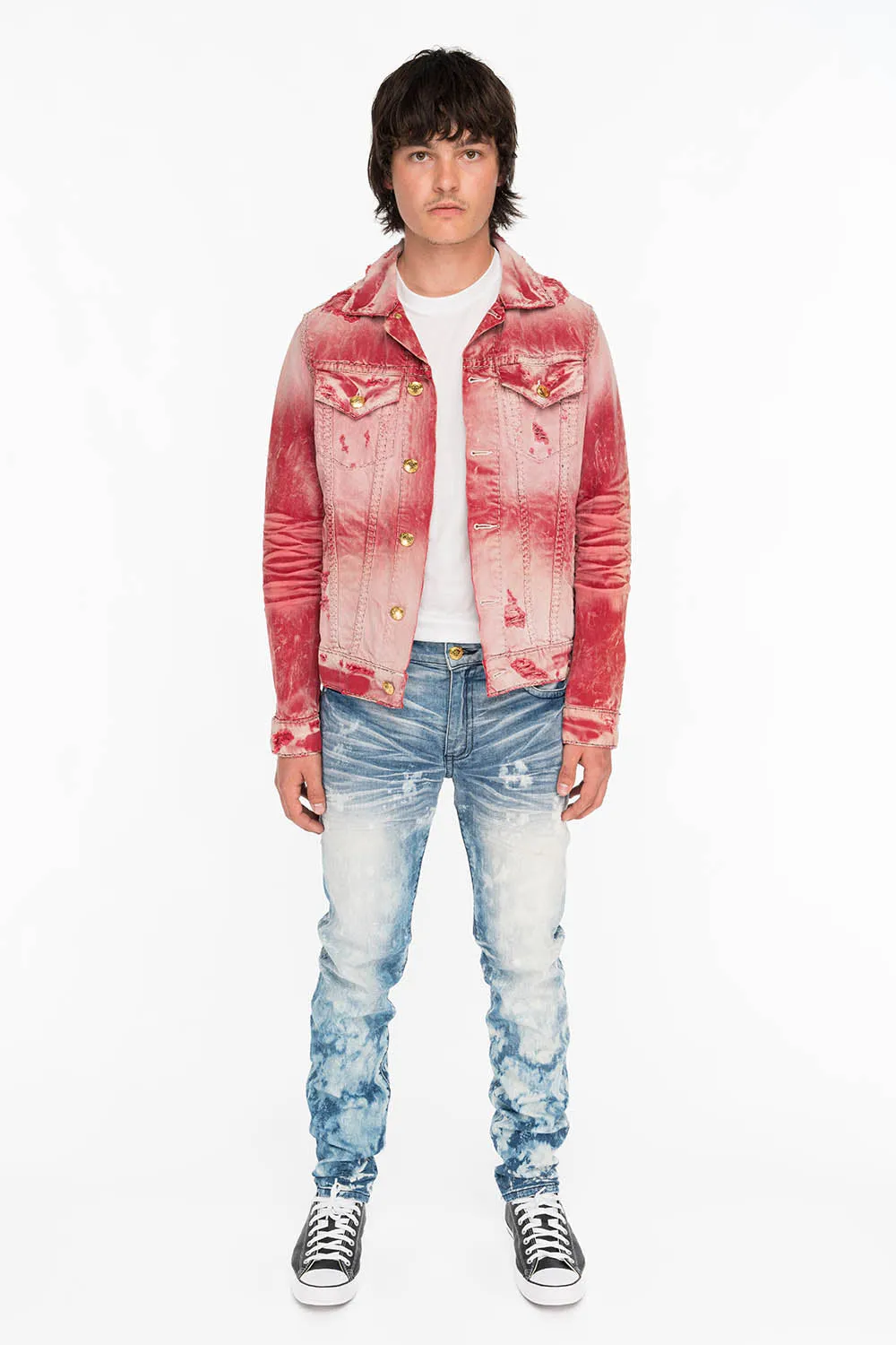 KILLER FLAP MENS SKINNY JEANS IN NEW CLOUD JAPAN WITH GOLD AND SILVER EMBROIDERY PATCH sold by Robin's Jean product image thumbnail 4