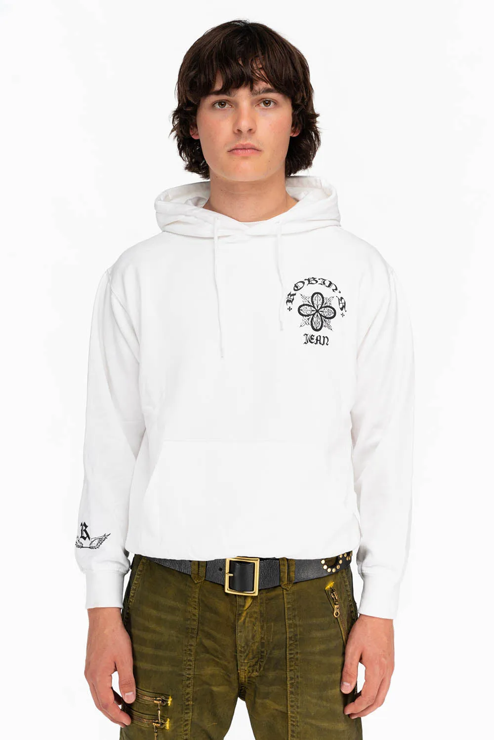 ORNATE HOODIE WITH CRYSTALS IN WHITE sold by Robin's Jean product image thumbnail 2