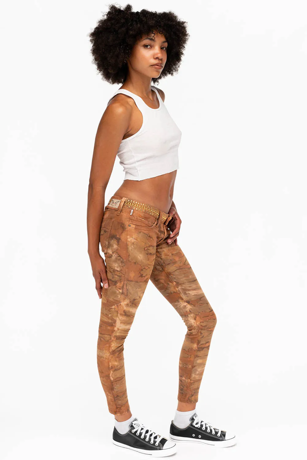 SKINNY JEANS IN MUD BROWN WITH STUDS AND SW sold by Robin's Jean product image thumbnail 4