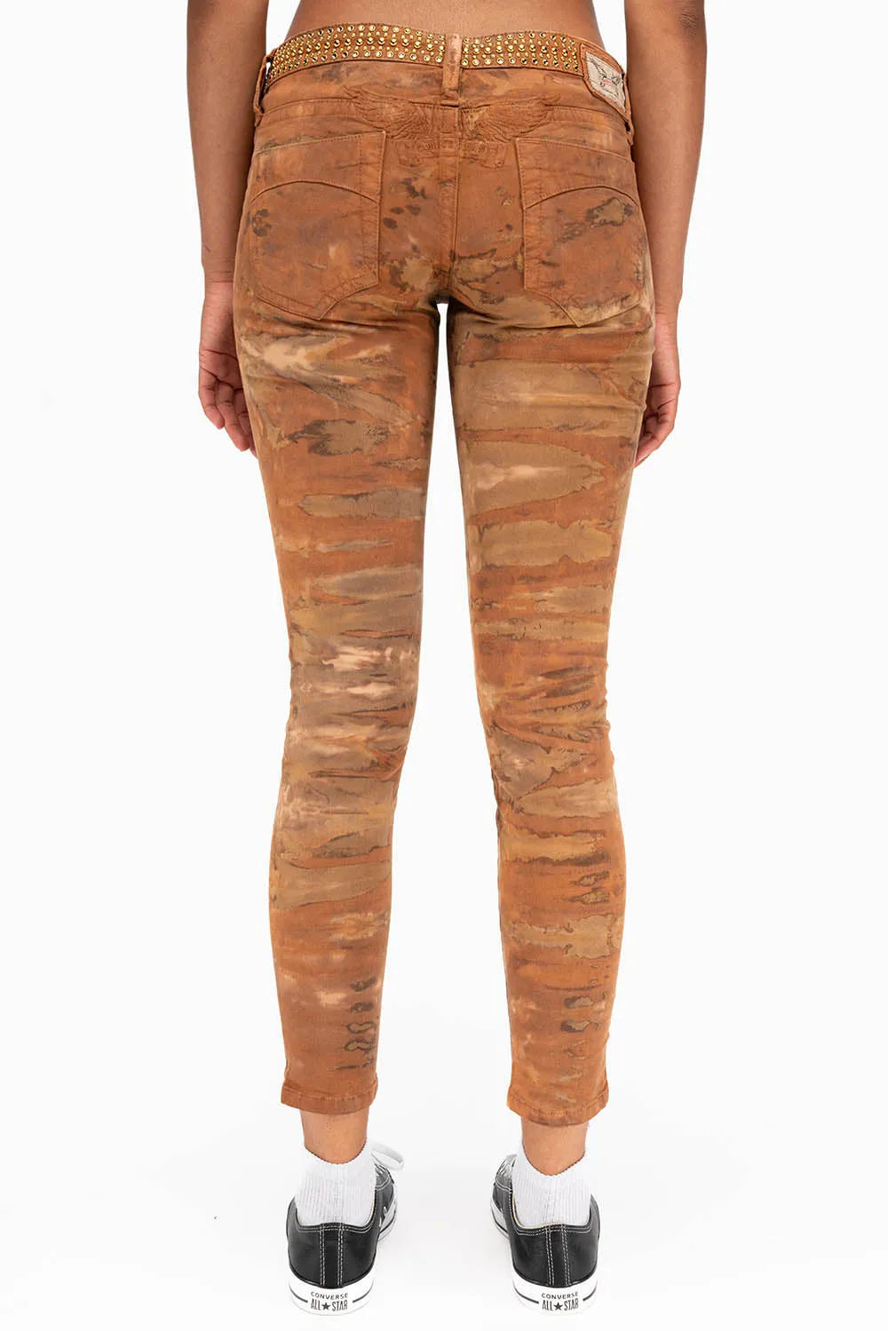 SKINNY JEANS IN MUD BROWN WITH STUDS AND SW sold by Robin's Jean product image thumbnail 3