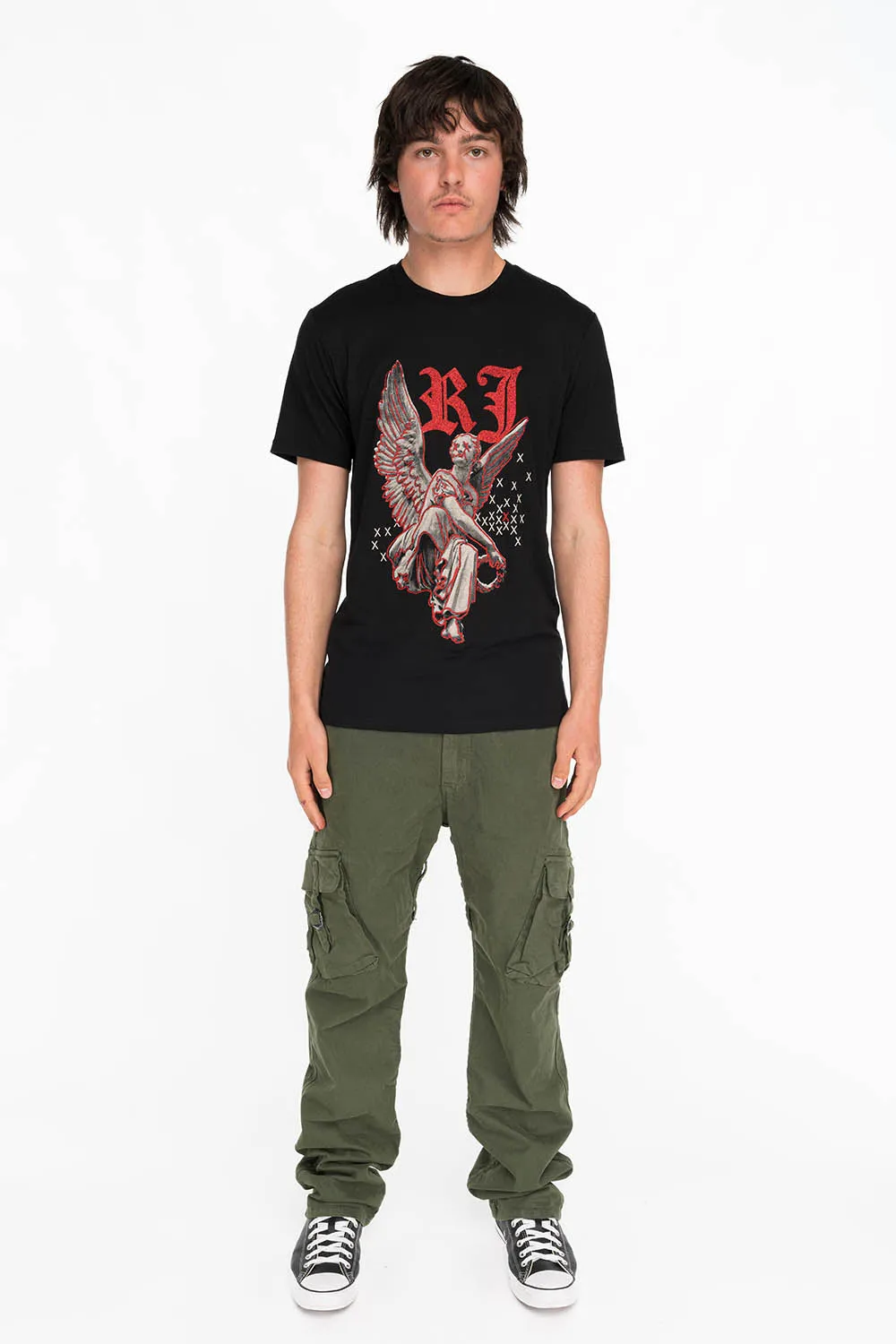 NEON ANGEL MENS T-SHIRT IN BLACK sold by Robin's Jean product image thumbnail 3