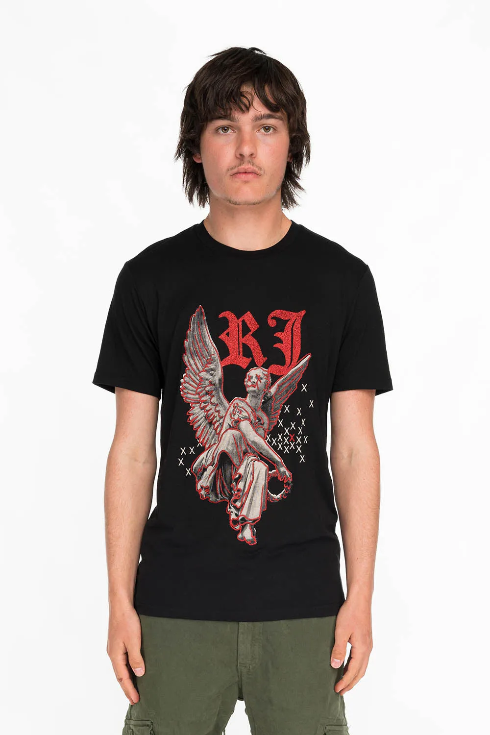 NEON ANGEL MENS T-SHIRT IN BLACK sold by Robin's Jean