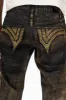 MENS LONG FLAP STRAIGHT CUT JEANS WITH CRYSTALS IN AERO BLACK sold by Robin's Jean