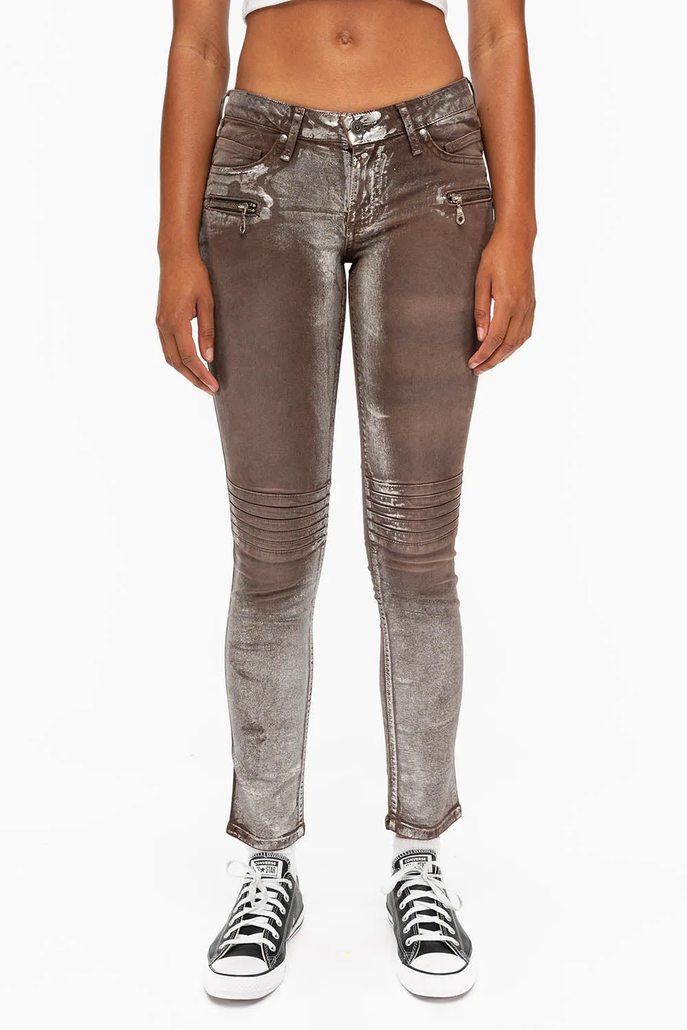 ROBIN'S BIKER WOMENS JEANS IN TOFFE LISA SILVER sold by Robin's Jean
