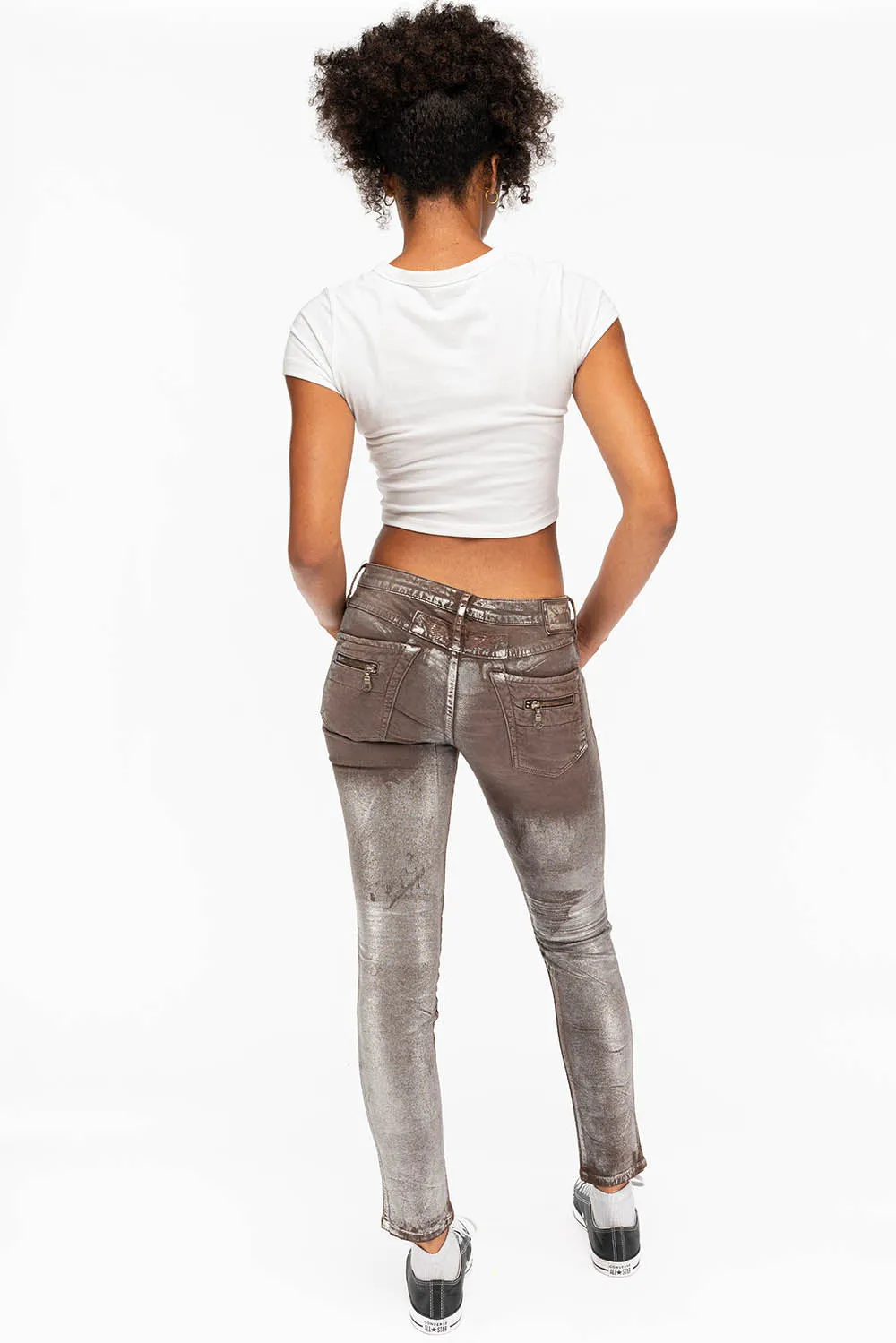 ROBIN'S BIKER WOMENS JEANS IN TOFFE LISA SILVER sold by Robin's Jean product image thumbnail 4