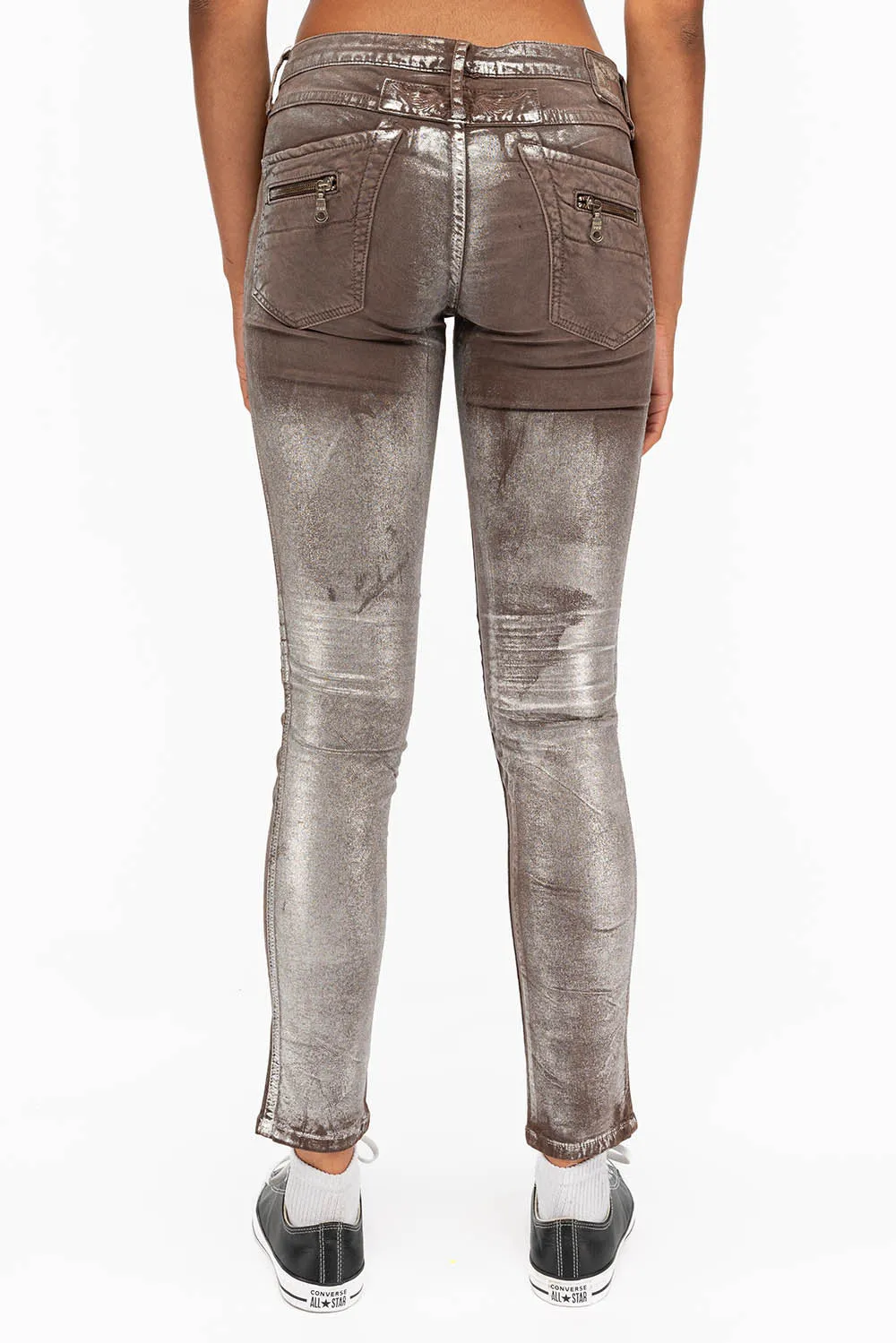 ROBIN'S BIKER WOMENS JEANS IN TOFFE LISA SILVER sold by Robin's Jean product image thumbnail 3