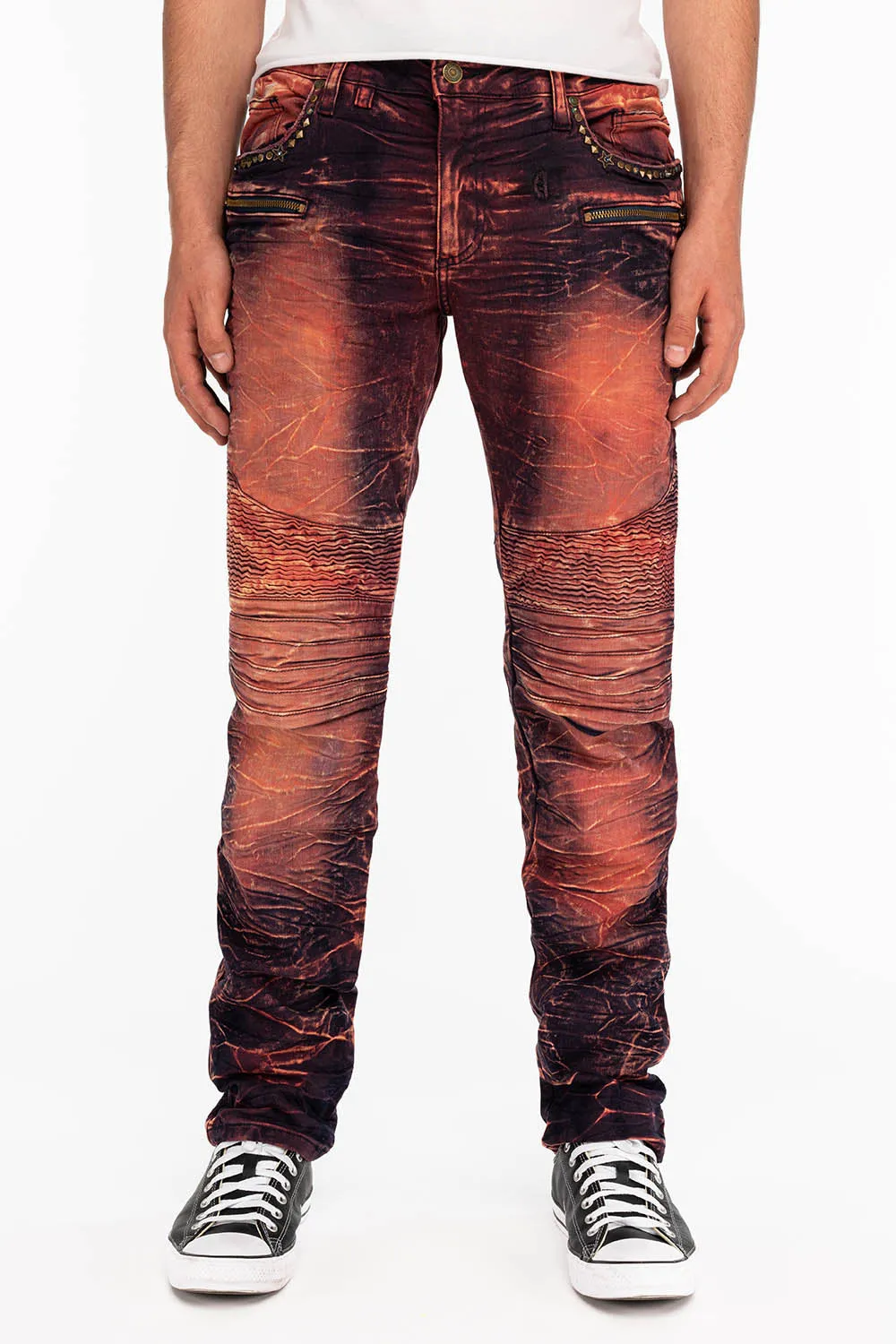 STAR STUDDED BIKER IN MALBEC sold by Robin's Jean