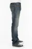 MENS CLASSIC 5 POCKET STRAIGHT LEG JEANS IN SMOKY DARK WITH STUDS sold by Robin's Jean