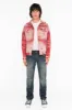 MENS CLASSIC 5 POCKET STRAIGHT LEG JEANS IN SMOKY DARK WITH STUDS sold by Robin's Jean