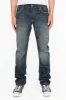 MENS CLASSIC 5 POCKET STRAIGHT LEG JEANS IN SMOKY DARK WITH STUDS sold by Robin's Jean