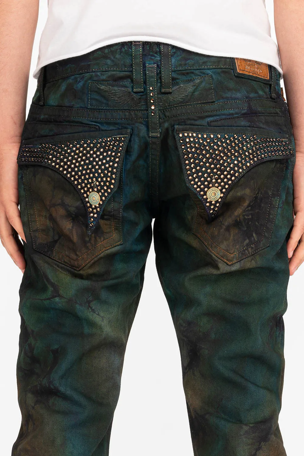 KILLER FLAP STRAIGHT LEG JEANS WITH EMBROIDERY AND CRYSTALS IN TITAN sold by Robin's Jean product image thumbnail 2