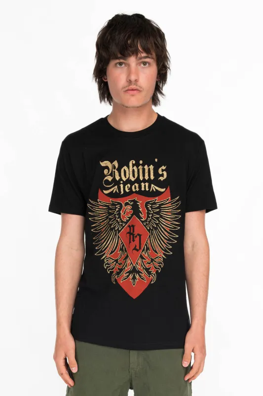 EAGLE CREST TEE IN BLACK sold by Robin's Jean
