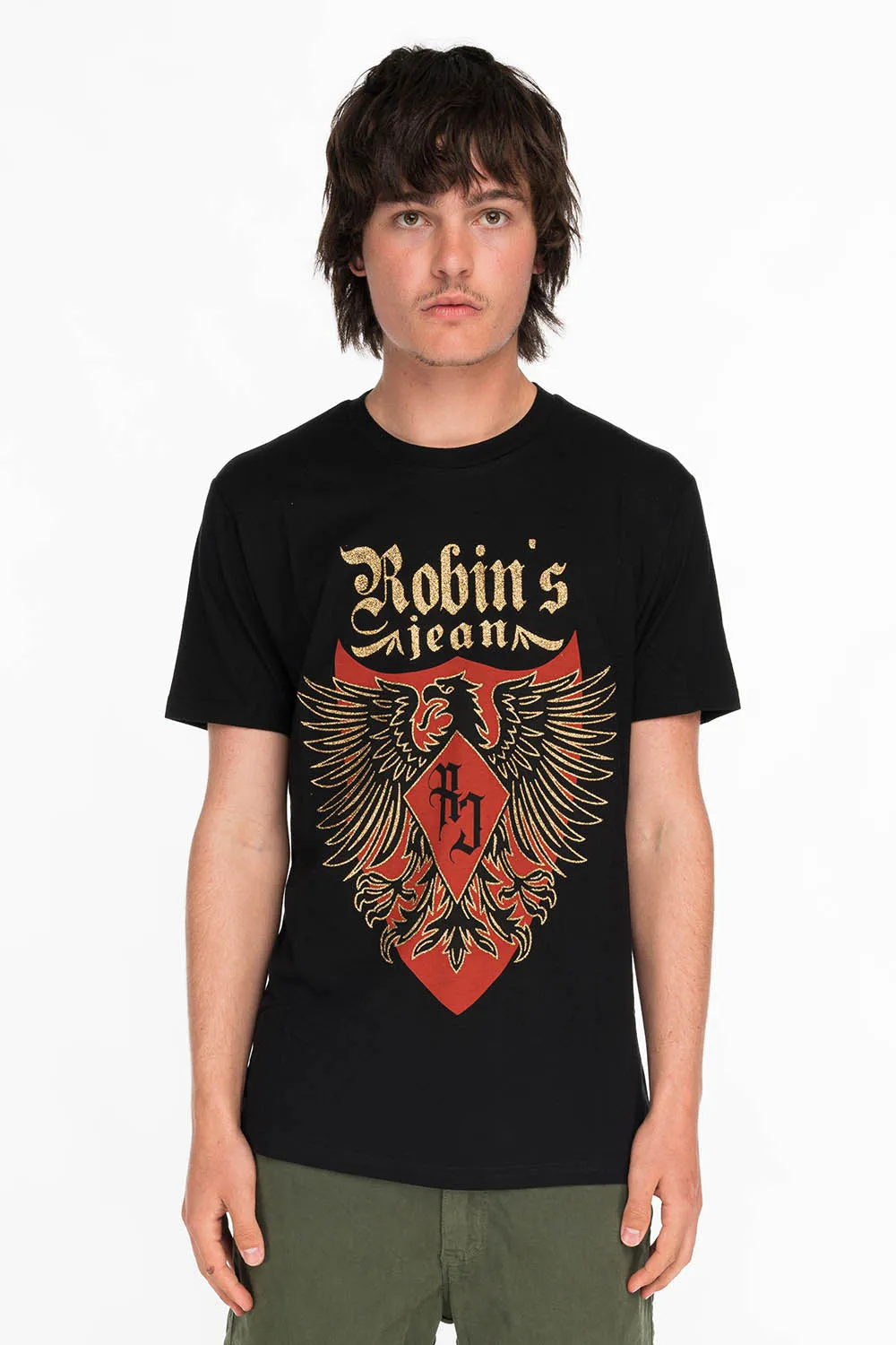 EAGLE CREST TEE IN BLACK sold by Robin's Jean