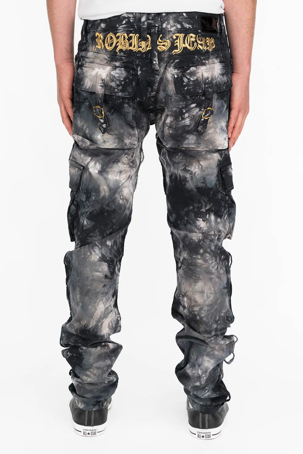 MILITARY STYLE CARGO IN BLACK TIE DYE sold by Robin's Jean product image thumbnail 3