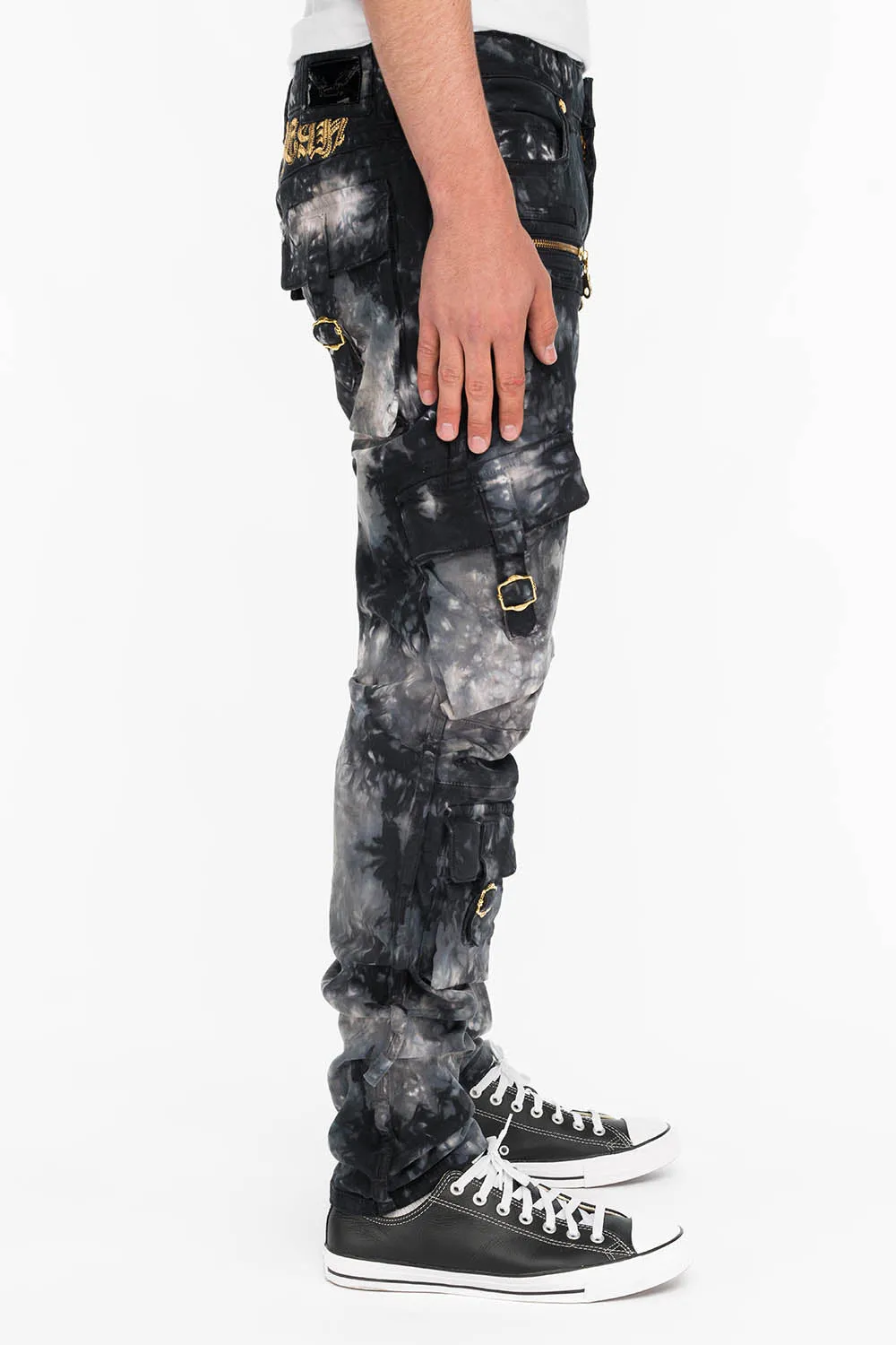 MILITARY STYLE CARGO IN BLACK TIE DYE sold by Robin's Jean product image thumbnail 2