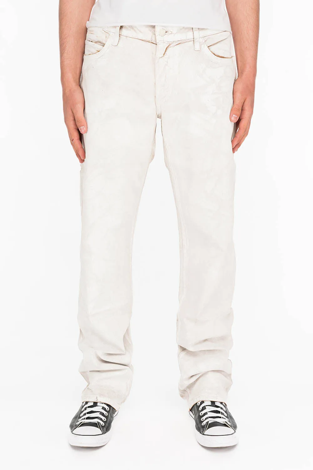 CLASSIC 5 POCKET STRAIGHT LEG JEANS IN CUIR WHITE sold by Robin's Jean