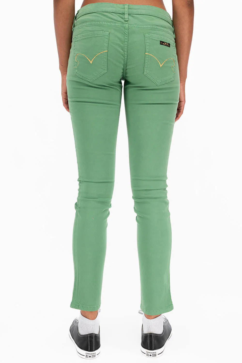 ROBIN'S NAT SKINNY WOMENS SKINNY JEANS IN SQUASH WITH GOLD EMBROIDERY AND LOGO sold by Robin's Jean product image thumbnail 3