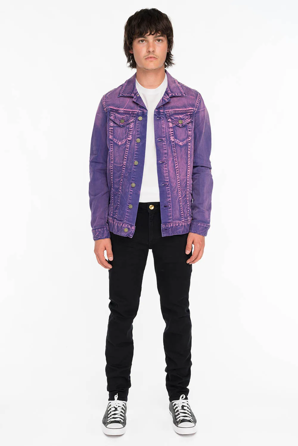 KILLER FLAP MENS SKINNY JEANS IN BLACK WITH GOLD WINGS sold by Robin's Jean product image thumbnail 4