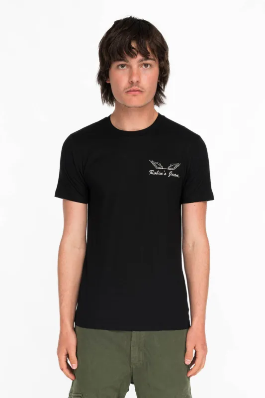 ROBIN WINGS TEE IN BLACK WHITE sold by Robin's Jean