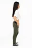 ROBIN'S  WOMEN'S SKINNY UTILITARIAN JEANS IN SULFUR GREEN ARMY WITH STUDS AND CRYSTALS sold by Robin's Jean