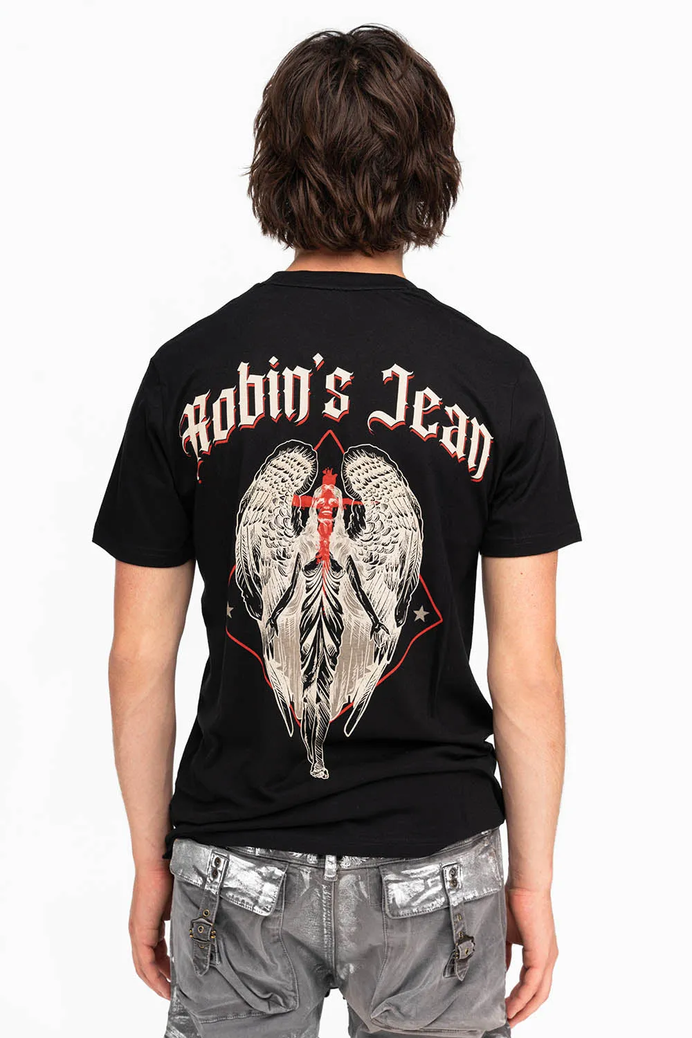 RISING ANGEL TEE IN BLACK sold by Robin's Jean