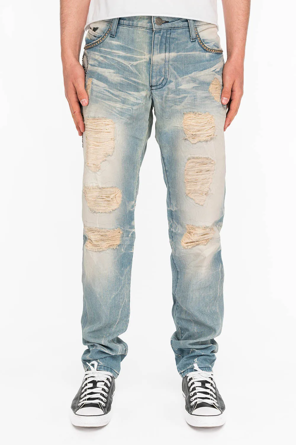 MENS REPAIR LONE STAR 5 POCKET JEANS IN BLUE WITH STUDS AND CRYSTALS sold by Robin's Jean product image thumbnail 2