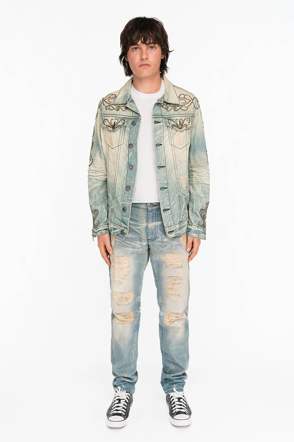 MENS REPAIR LONE STAR 5 POCKET JEANS IN BLUE WITH STUDS AND CRYSTALS sold by Robin's Jean product image thumbnail 5