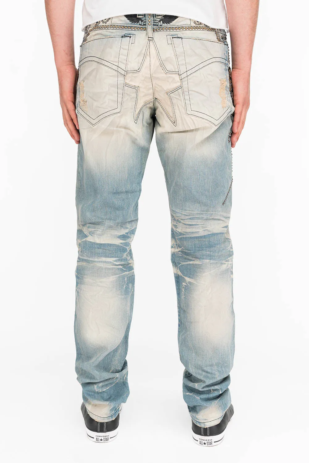 MENS REPAIR LONE STAR 5 POCKET JEANS IN BLUE WITH STUDS AND CRYSTALS sold by Robin's Jean product image thumbnail 3