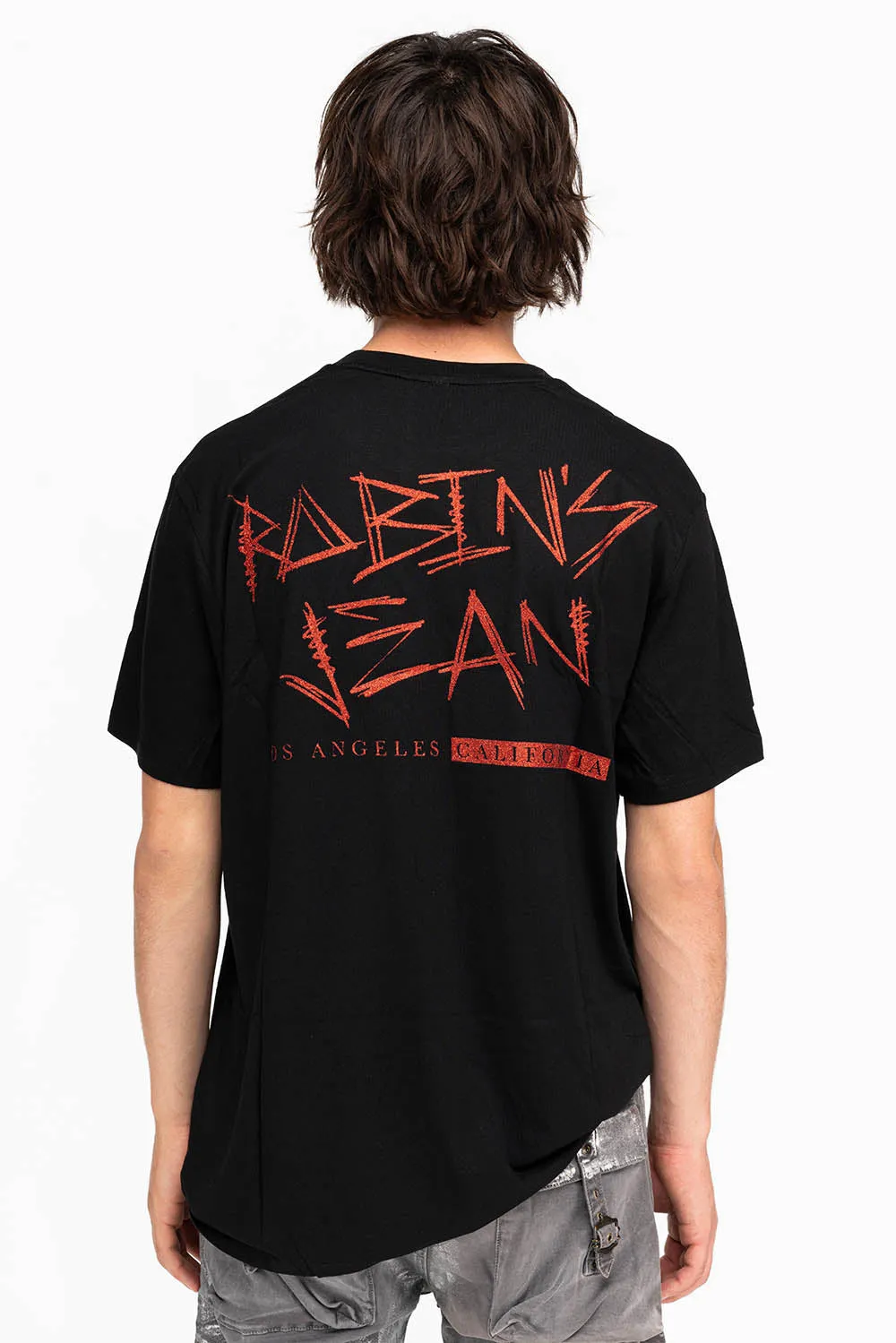 ROBINS RED GLITTER SKULL IN BLACK sold by Robin's Jean product image thumbnail 2