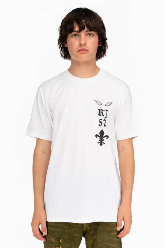FLEUR-DE-LIS TEE IN WHITE sold by Robin's Jean