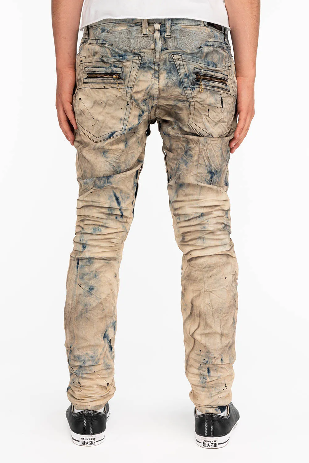 NEW BIKER WITH CRYSTALS IN TIE DYE BLUE WITH INDIGO WINGS sold by Robin's Jean product image thumbnail 3