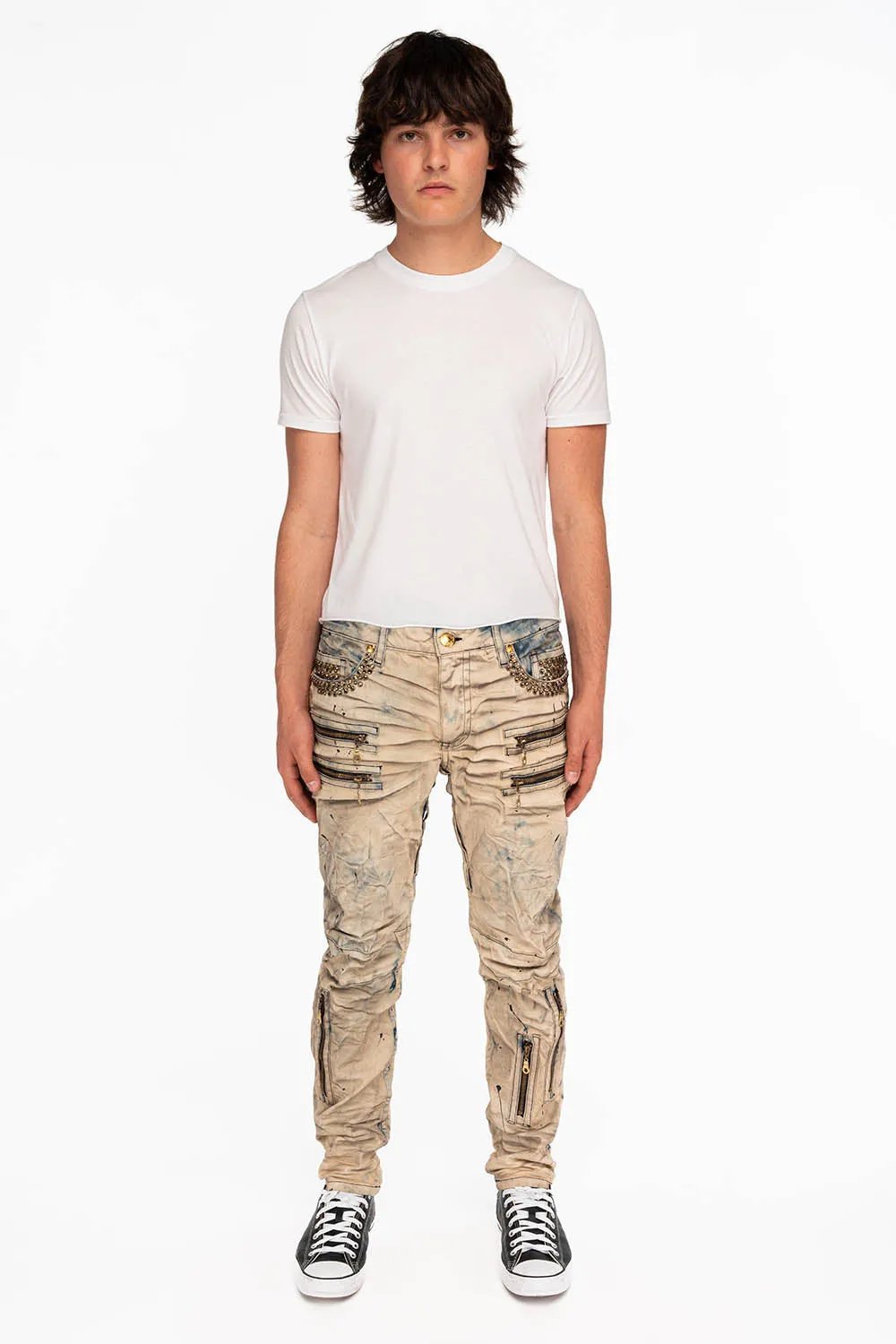 NEW BIKER WITH CRYSTALS IN TIE DYE BLUE WITH INDIGO WINGS sold by Robin's Jean product image thumbnail 4