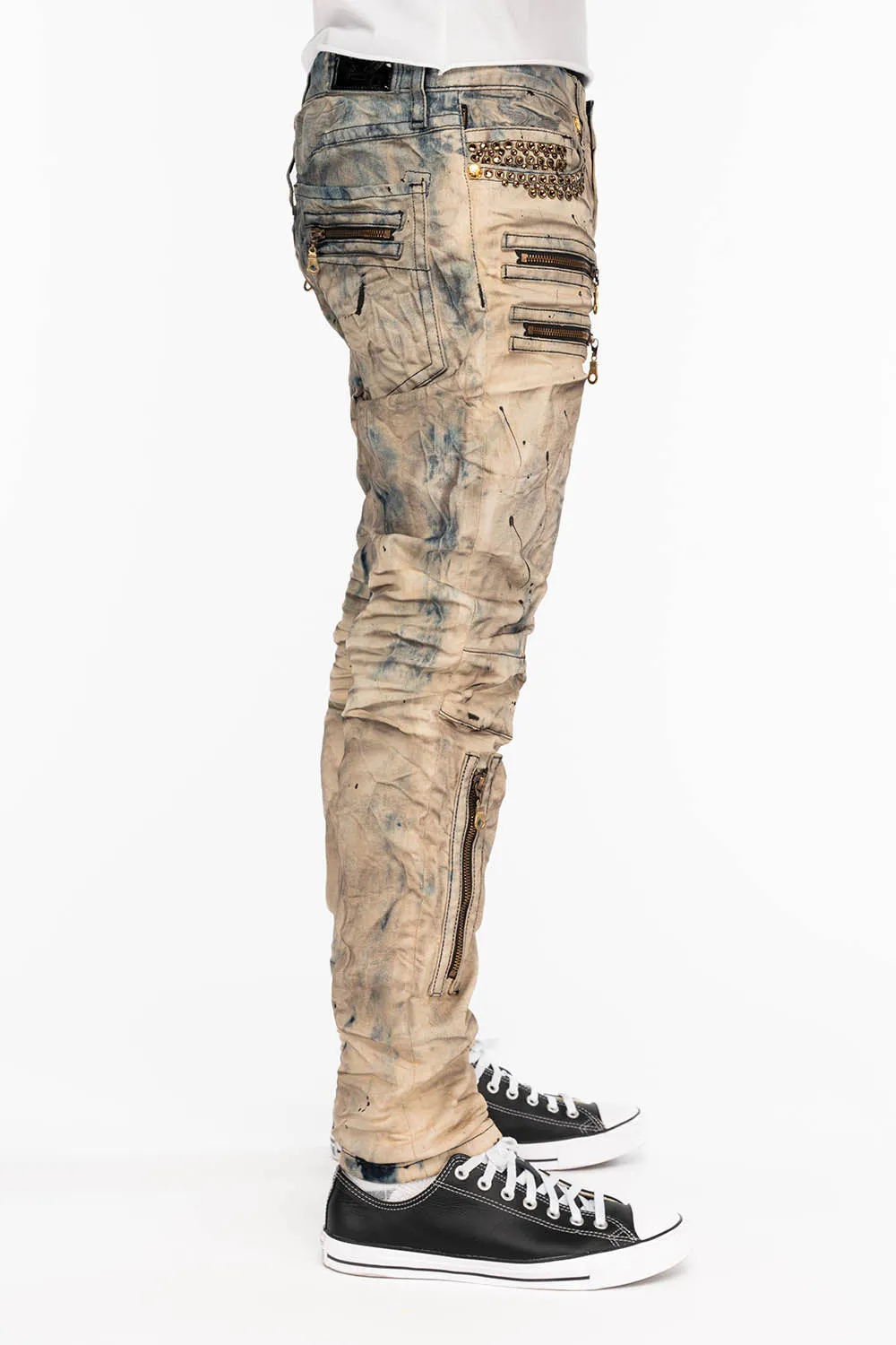 NEW BIKER WITH CRYSTALS IN TIE DYE BLUE WITH INDIGO WINGS sold by Robin's Jean product image thumbnail 2