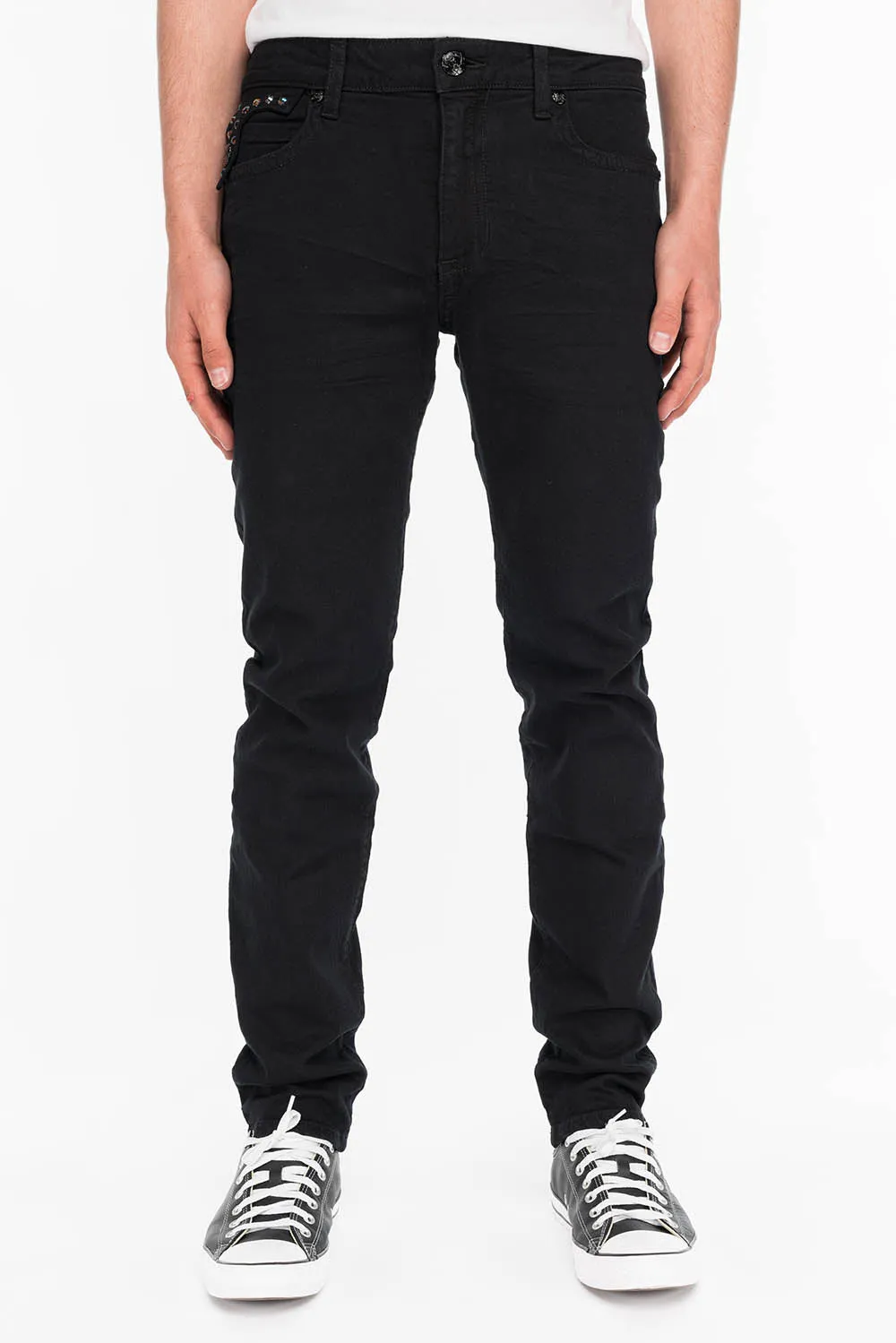 KILLER FLAP IN BLACK WITH GOLD WINGS AND LARGE AB CRYSTALS sold by Robin's Jean product image thumbnail 4