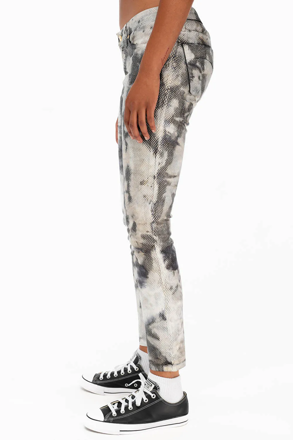 JANE MID RISE WOMENS SKINNY JEANS LIZARD CHARCOAL BLUE WITH GOLD WINGS sold by Robin's Jean product image thumbnail 2