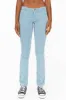 MARILYN LOW RISE WOMENS STUDDED STRAIGHT LEG JEANS IN DULL BLUE WITH TONAL WINGS AND CRYSTALS sold by Robin's Jean