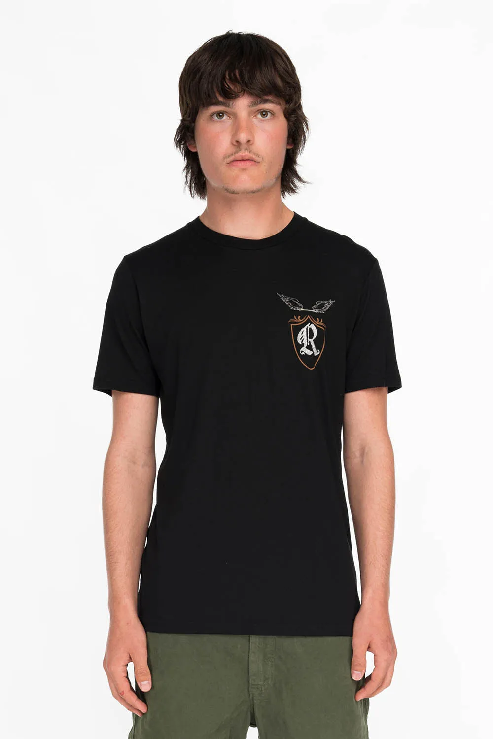ROBINS SILVER GLITTER EAGLE CREST TEE IN BLACK sold by Robin's Jean product image thumbnail 2