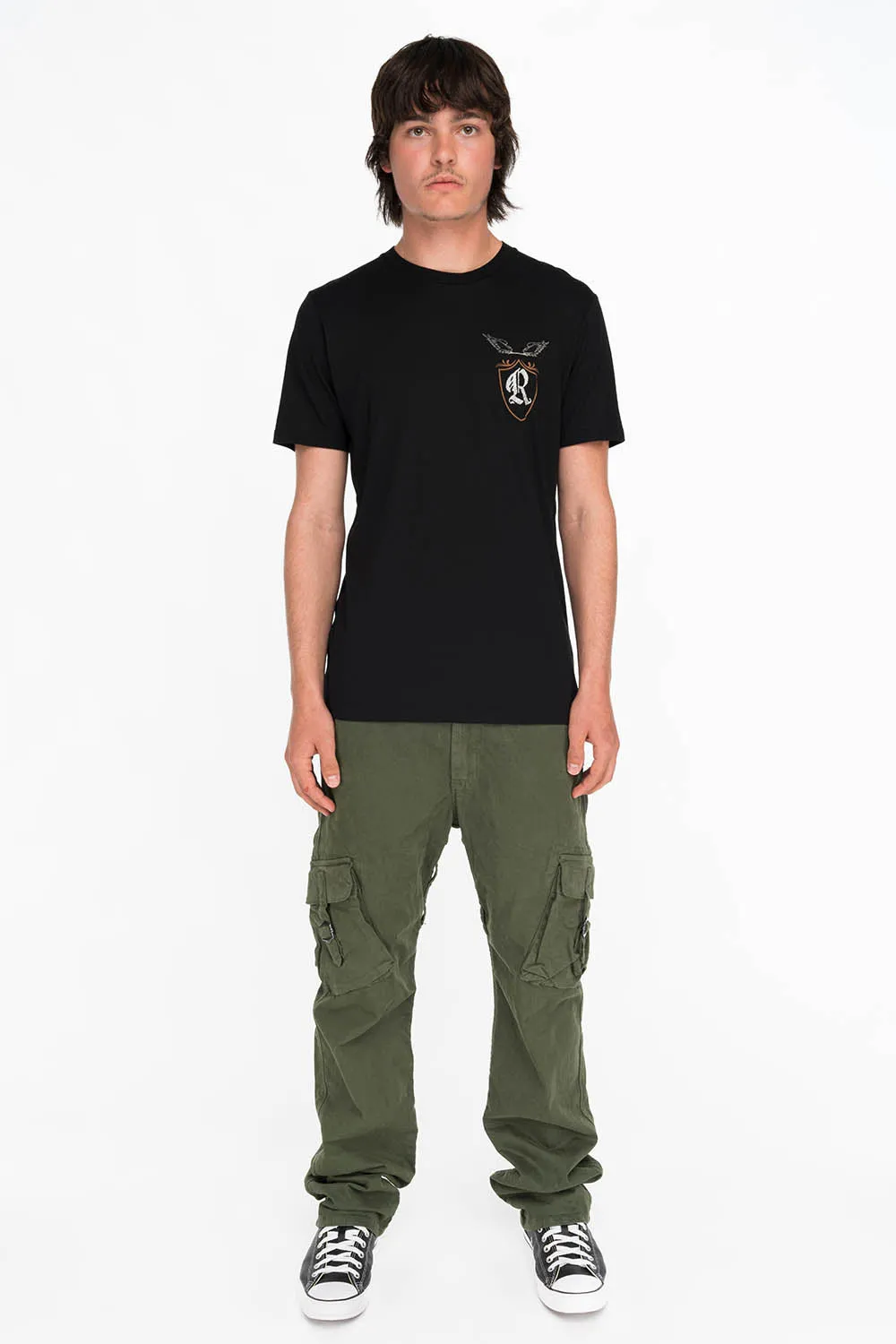 ROBINS SILVER GLITTER EAGLE CREST TEE IN BLACK sold by Robin's Jean product image thumbnail 3