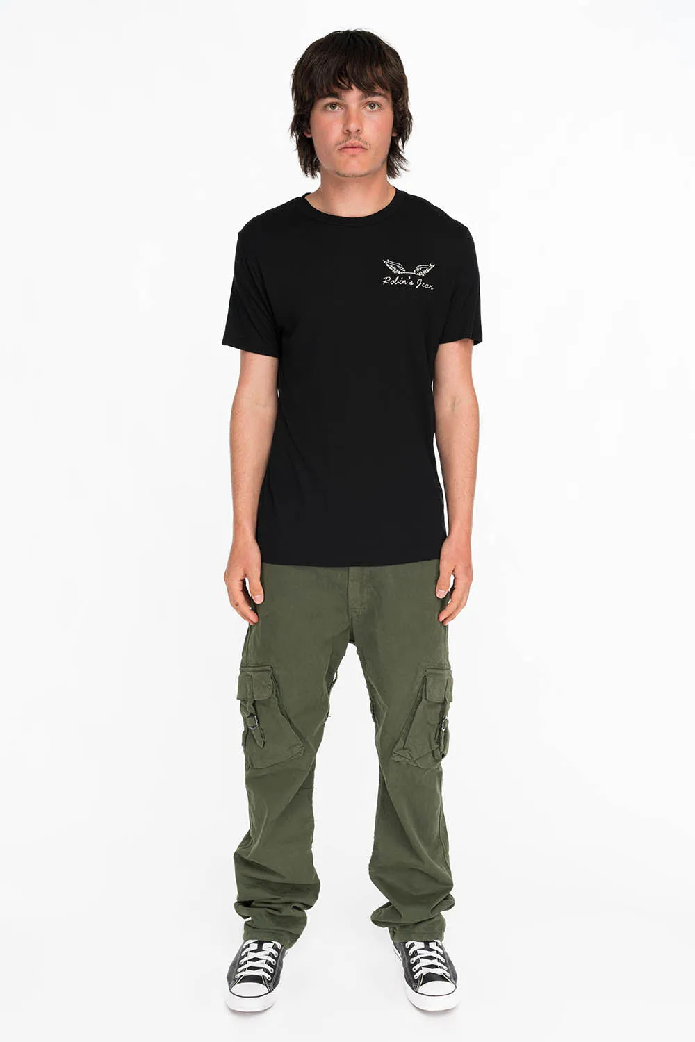 ROBINS HERALDY CREST SILVER GLITTER TEE IN BLACK sold by Robin's Jean product image thumbnail 4