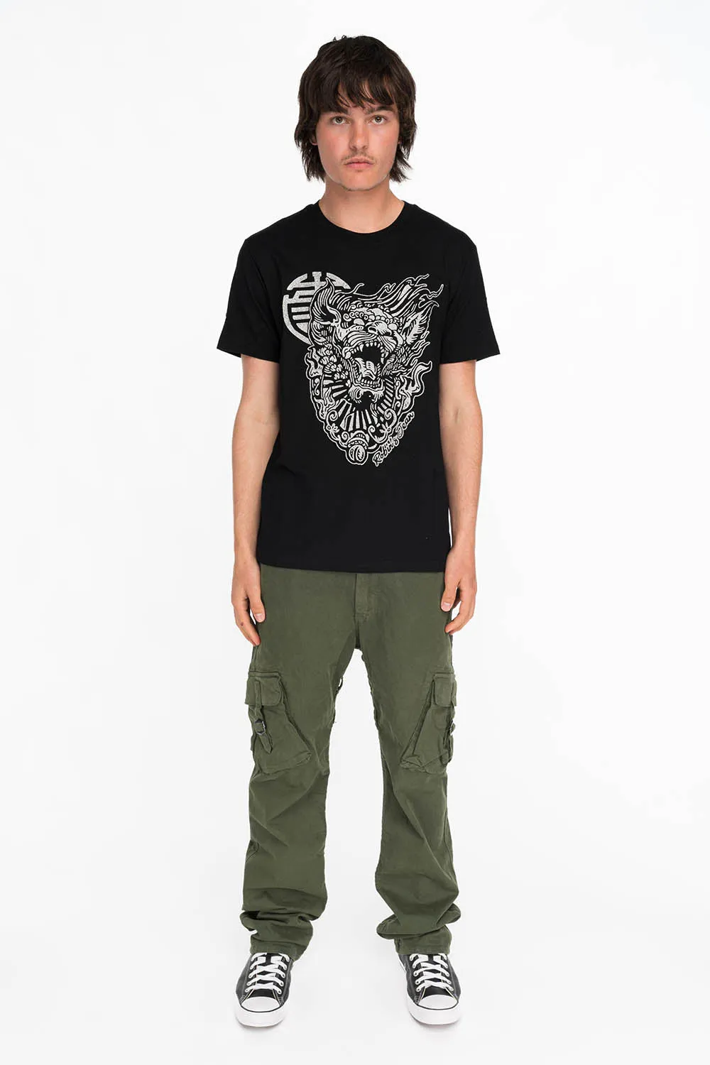 SHISHI LION TEE IN BLACK AND SILVER GLITTER sold by Robin's Jean product image thumbnail 4