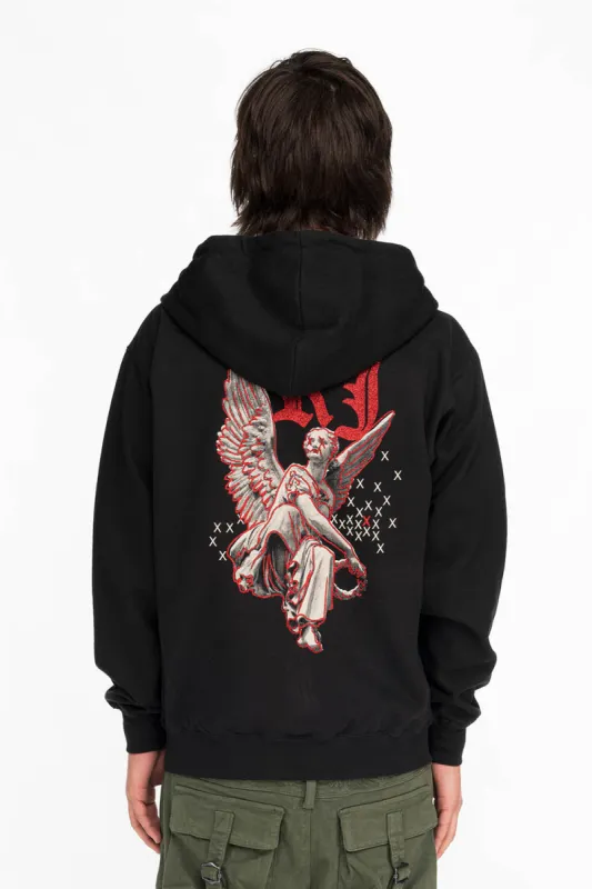 NEON ANGEL MENS PULLOVER HOODIE IN BLACK sold by Robin's Jean